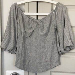 Grey off the shoulder free people top